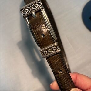 Brighton 44003 Vintage 90s Black & Green Croc Leather Reversible Belt Size ML32